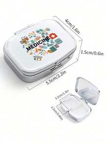 Quadratische Pillendose mit Krankenschwester-Muster, tragbare Pillen-Aufbewahrungsfächer, Mini-Metallaufbewahrungsbox, tragbare Schmuck- und Pillendose, personalisiertes kreatives Geschenk, Schleife, Krankenschwester-Hut, Medizinflaschenmuster, geeignet für Reisen, Outdoor-Aktivitäten, Taschen, Taschen, verwendbar als Hochzeitsgeschenk, Geschenk und Empfangsdekoration, einzigartig gestaltete dekorative Reiseaufbewahrungsbox, Muttertagsgeschenke, Geschenke für Freunde, Krankenschwester-Geschenk - Verschiedenfarbig - Übersicht 11