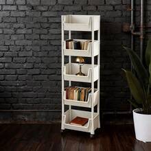 Extra Large 3/5 Layer Wheeled Mobile Storage Cart - White Plastic Multi-Layer Storage Rack, Suitable For Optimizing Living Room, Bedroom, Office Or Garage Space, Slim Rolling Storage Cart, Multi-Layer Storage Rack