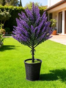 1 Artificial Lavender Plant, Artificial Flower, Ground Insert Type, No Flowerpot, All-Season Home Decoration, Indoor Decoration, Outdoor Courtyard Decoration, Garden Potted Plant, Flower Arrangement, Landscape Beautification. - Multicolor - View 10