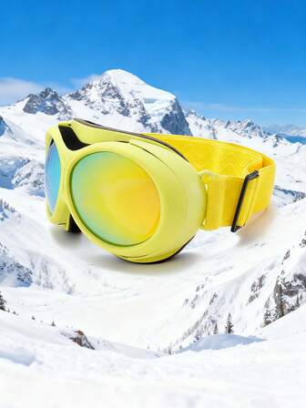Gafas de esquí de doble capa de esponja y lente únicas, gafas protectoras para deportes al aire libre, patinaje sobre hielo, snowboard y esquí unisex