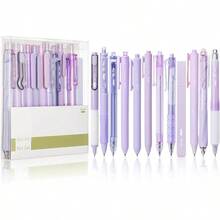 Mr. Pen- Gel Pen Set 12 Pack Pastel Purple Barrels 1 X Aesthetic Highlighter 0.5mm Purple Pens With Black Ink - 淡紫色桶 - 查看 9