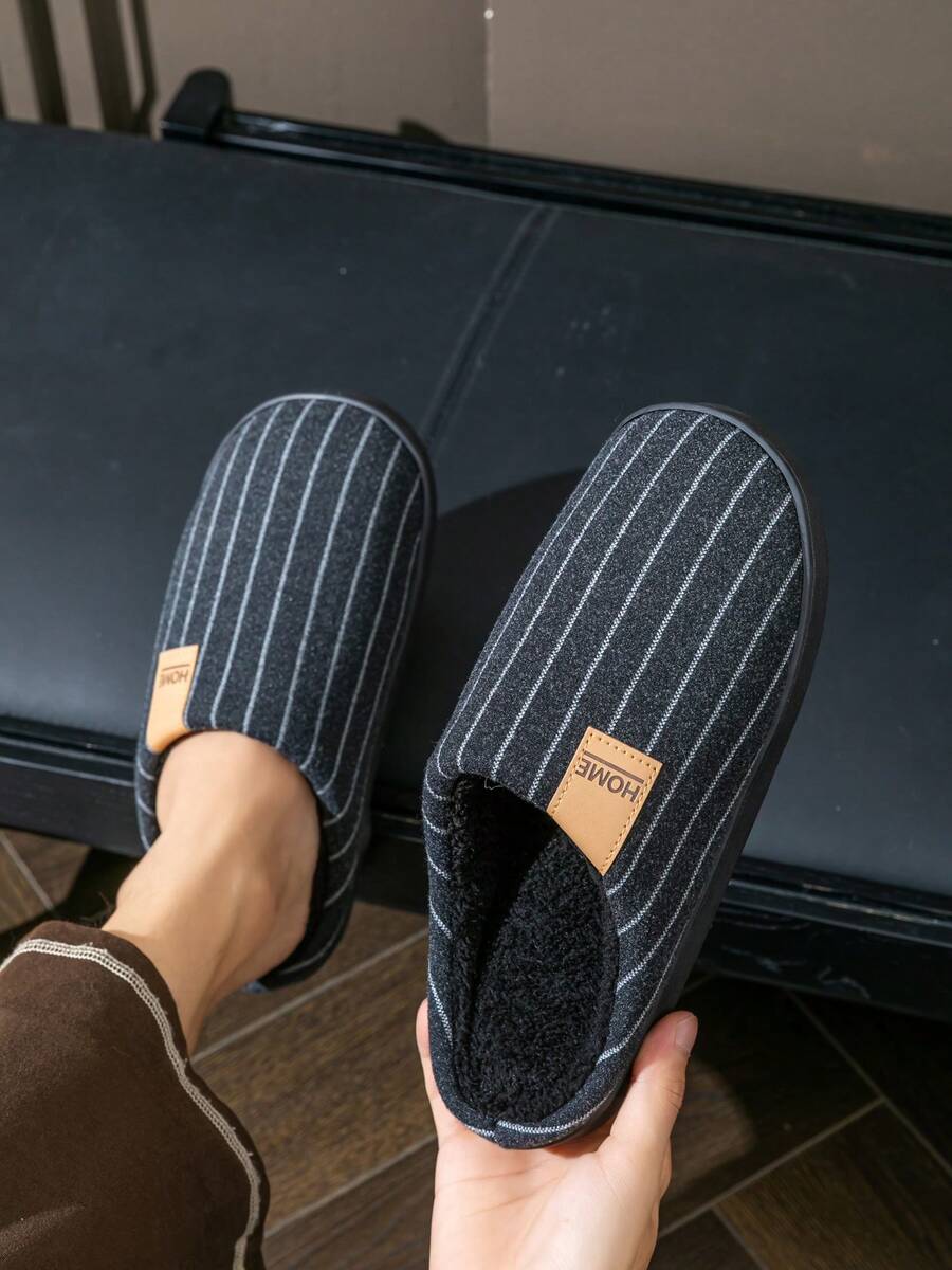 Pantuflas suaves y cómodas de felpa para otoño/invierno, zapatos de interior con suela de TPR antideslizante, pantuflas de dedo cerrado para hombres y mujeres, pantuflas suaves y cálidas, zapatos de casa de estilo sencillo