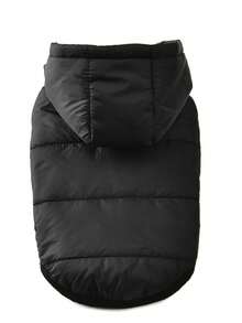 秋冬加厚狗狗连帽外套，防风，纽扣设计，牵引绳环，适合中小型犬 - 彩色 - 查看 16