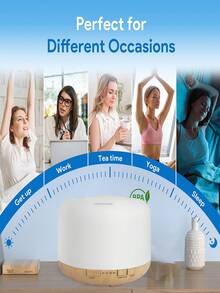 500ml Essential Oil Diffuser With Remote Control, Humidifier 5 In 1 Ultrasonic Aromatherapy Fragrant Oil Humidifier Vaporizer, Essential Oil Diffuser, Aromatherapy Humidifier For Relaxing Atmosphere In Home Office Bedroom