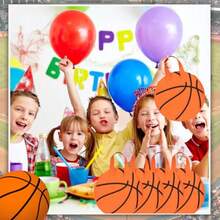 D16 PCS Basketball Party Favor Bags Ball Themed Goodie Snacks Bag Basketball Gift Bags Non Woven Gift Bags For Adults Sport Party Plies - 橘色 - 查看 6
