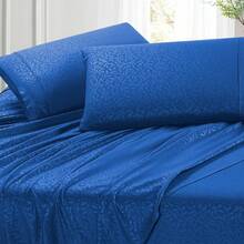 VENECIA JUEGO DE SABANAS 4 Medidas para colchon de 30 cm suave al tacto, varios colores. - azul real - Ver 4