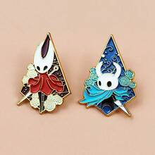 1pc Hollow Knight Game Cartoon Metal Brooch, Creative Character Fashion Versatile Bag Accessory Badge, Holiday Small Gift