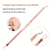 Kit de 4 Herramientas de Acero Inoxidable Rosa Metálico para Eliminar Espinillas y Blemishes - Cuidado Facial para Mujeres y Hombres - Rosa Metálico - Ver 6