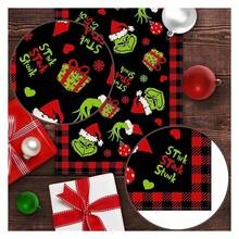 Christmas Table Runner Merry ChristmasPlaid Check Winter Holiday Party Decoration Fireplace Kitchen Dining Home Decor Black And Red, 13" X 90" - Nhiều màu 854 - Xem 2