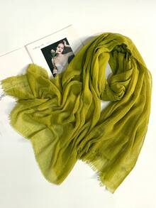 1条女士优雅纯色休闲轻薄围巾，用途广泛，适合日常佩戴、海滩度假、防晒、春秋季搭配连衣裙。 - A - 查看 57