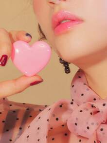 1pc Heart-Shaped Lipstick Case With Mirror, Refillable Makeup Palette For Lipstick, Eyeshadow, Suitable As Valentine's Day Gift For Teenagers, Girls Or Ladies