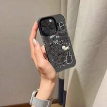 1 Ốp lưng điện thoại TPU + PC cao cấp trong suốt hai màu, viền đen, chống sốc, họa tiết đàn guitar sáng tạo, dễ thương, bao phủ toàn bộ, chất liệu cao cấp, tương thích với iPhone 13 14 15 ProMax 16 16Pro 16 ProMax 16plus 16E, iPhone 11 12 ProMax Silicone X XR XS Max 7 8 Plus 13 Mini 12 Mini 7 Plus 11 ProMax 14 Pro 14 Plus 15 Plus, Ốp lưng cặp đôi hoạt hình nghệ thuật, chống nước, chống rơi, chống trầy xước - Nhiều màu - Xem 3