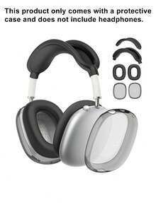 适用于 Max 的 4 合 1 硅胶保护套，适用于 Max（2024/2020）的透明柔软 TPU 耳罩套/耳垫保护套/头带套，兼容 Apple AirPod Max (USB-C) 的透明配件 - 彩色 - 查看 8