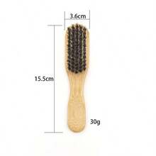 1支女士胡须刷造型刷竹木猪鬃毛刷美发工具胡须理发器碎发造型套装美发配件 - 彩色 - 查看 6