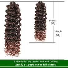 5PACKS Pre Looped Gogo Curl Crochet Hair 18 Inch Pre Twisted Short Curly Crochet Hair For Women Ocean Wave Braiding Hair Water Wave Deep Braiding Hair - Đen & Nâu - Xem 4