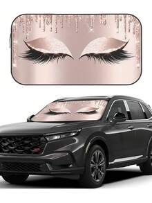 1pc Foldable Car Windshield Sun Shade, Ultimate UV Protection For Car Interior, Fits Windshield Of Cars, SUVs, Trucks, Auto Accessories - 150cm*70cm - View 2