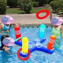 Juego Inflable para Lanzamiento de Aros Entretenimiento para Playa o Piscina - Multicolor - Ver 6