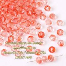 100 قطعة/200 قطعة من الخرز الزجاجي البلوري المسطح بقياس 8 مم بألوان زاهية وأسلوب بوهيمي بسيط لصناعة المجوهرات DIY، القلائد، الأساور، والأعمال اليدوية