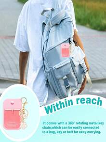 2pcs/1pc (30ml) Hand Sanitizer Spray Bottle Protective Case, 26 Cherry Blossom Letter Pendant, Silicone Spray Bottle Anti-Drop Anti-Collision Protective Cover, Keychain Design, Easy To Carry For Travel, Can Be Hung On Bags, Keys Or Children's Backpacks, Wear-Resistant, Waterproof, Reusable Protective Cover Suitable For Hand Sanitizer Spray Bottle, Travel, Outdoor, Gifts, Halloween Gifts, Christmas Gifts