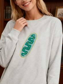 DIY Mitochondria Costume Funny Biology Teacher Halloween Sweatshirt - 灰色 - 查看 3