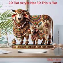 Atrapasol acrílico de vaca sagrada estilo boho chic 2D plano - Diseño vibrante y realista, ideal para decoración del hogar y oficina, regalo perfecto para fiestas