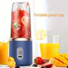 2-Cup Multi-Functional Electric Juicer, Blender, Juicer With 6 Blades - Wireless, Portable, USB Charging - Perfect For Smoothies And Vegetable Juices. Great Kitchen Accessory And Gift For Health Enthusiasts - Multicolor - View 3