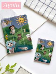 Ayotu Ốp lưng Monkey tương thích với Samsung Galaxy Tab/IPad/Kindle, iPad thế hệ thứ 9/8/7 10.2 inch, Ốp lưng iPad thế hệ thứ 10 mới, Kindle Paperwhite thế hệ thứ 12 năm 2024, Tự động đánh thức/ngủ, Chống rơi bốn góc - Nhiều màu - Xem 7