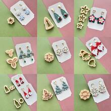Christmas Soft Pottery Polymer Clay Cutter Mould Bowknot Garland Embossing Cutting Mold DIY Earring Pendant Jewelry Making Tool