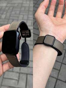 1 件复古方形扣皮革磁性表带，适用于 38/40/41/42/44/45/46/49mm Ultra/Ultra2/SE/SE2/11/10/9/8/7/6/5/4/3/2/1 - 灰色 - 查看 7