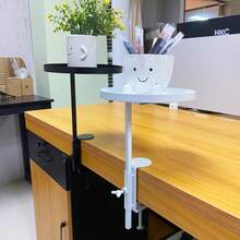 Adjustable Desktop Storage Iron Round Clamp Tray, Metal Clip Organizer Rack, Suitable For Placing Plants On Window Sills, Desks And Tabletops, Multi-Purpose Storage Rack For Home And Office, Floating Shelf - Black - View 3