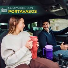 Termo para Agua Caf y T 40oz - Vaso Taza Trmico de Acero Inoxidable con Agarradera, Termos Tipo Tumbler para Fro y Caliente, Vasos Trmicos Originales con Tapa Popote y Asa - Puerto Vallarta - Ver 7