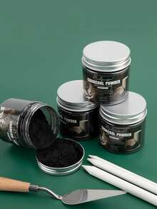 1pc Sketch Charcoal Powder, Quick-Drying Charcoal Powder, Art Student Sketch Charcoal Powder, Water-Soluble Dry & Wet Use Charcoal Powder, Water-Soluble Graphite Charcoal Powder Box, Lightweight Multifunctional Art Supplies, Specially Designed For Art Students And Art Exam Sketching.