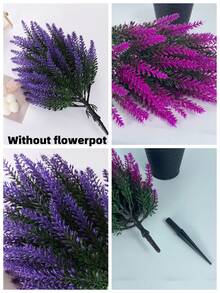 1 Artificial Lavender Plant, Artificial Flower, Ground Insert Type, No Flowerpot, All-Season Home Decoration, Indoor Decoration, Outdoor Courtyard Decoration, Garden Potted Plant, Flower Arrangement, Landscape Beautification. - Multicolor - View 12