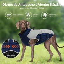 Chaleco para Perros, Chaqueta Impermeable y a Prueba de Viento, Ropa para Perros con Detalles Reflectantes, Chaqueta Ideal para Perros Medianos y Grandes en Climas Fríos - 3X-Grande - Ver 4