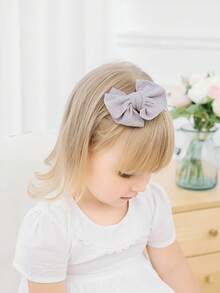 3pcs/Set Solid Color Knitted Bow Baby Headbands, Nylon Elastic Infant Hair Accessories Set - Multicolor - View 5