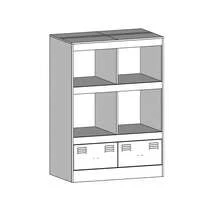 Highboard Senfgelb 67x39x95 cm Stahl - Gelb - Übersicht 10