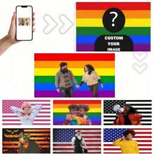 1pc Customizable Personalized Flag With Photos And Text, For Birthday, Wedding, Halloween, Christmas, Party, Father's/Mother's Day, Home Decor, Bedroom Aesthetics, Wall Art Lightweight Custom For Graduation, For Weddings, For Housewarming Tea Room, Bedroom, Living Room, Custom Tapestry, Custom Tapestry For Anniversaries, For Graduation, For Housewarming, For Weddings, For Birthdays Sofa, Bed, Car, Tea Room, Bedroom, Living Room