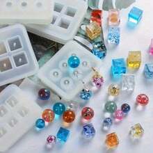 4Pcs Epoxy Resin Casting Molds Set, DIY Ball Beads Making Silicone Molds, Silicone Clay Molds For Resin Bracelet, Necklace, Keychain, Pendant, Jewelry Making - 4 件 - 查看 6