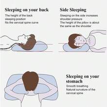 1 Neck Pillow For Pain Relief, Ergonomic Pillow For Sleeping, Ergonomic Orthopedic Pillow For Sleeping, Ergonomic Orthopedic Pillow For Sleeping, Side Sleepers, Back Sleepers,50x30x5cm - 白色 - 查看 7