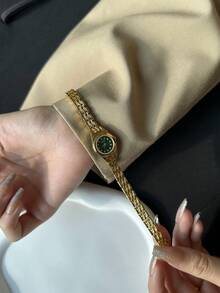 1 件女士小号金表带时尚石英手表，适合日常搭配、生日、周年纪念、生日派对、新年礼物 - 均碼 - 查看 3