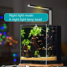 水族箱灯，防水超亮LED水族箱灯，迷你USB水生植物灯，桌面方形/圆形玻璃鱼缸灯，鱼类养殖照明 - 黑色 - 查看 6