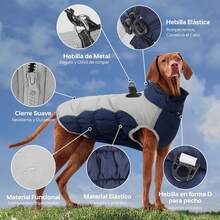 Chaleco para Perros, Chaqueta Impermeable y a Prueba de Viento, Ropa para Perros con Detalles Reflectantes, Chaqueta Ideal para Perros Medianos y Grandes en Climas Fríos - 3X-Grande - Ver 6