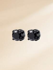 1 par de pendientes de oreja de acero inoxidable, joyas de piercing de oreja falso, aretes falsos de clip para mujeres y hombres, anillos de nariz falsos de 4/5/6/7 mm, anillos de nariz falsos negros para mujeres y hombres, joyas de anillos de nariz sin perforación, aretes de cartílago y hélix