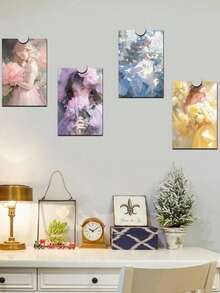 10 Stücke Blumen Mädchen Wandaufkleber, schöne, künstlerische und minimalistische Blumen Grußkarte Postkarte, für Innenräume, Schlafzimmer, Studentenwohnheim Wand, Premium Wandaufkleber