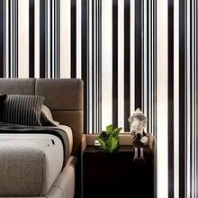 1 rollo de papel tapiz no tejido minimalista moderno, papel tapiz a rayas de moda en negro, blanco y gris, para sala de estar, dormitorio, pared de fondo de TV, decoración de tienda, decoración del hogar. Papel tapiz a rayas de 17.7in x 39.3/118.1/196.8/393.7in disponible para todas las temporadas