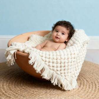 Newborn Knitted Warm Blanket, Baby Wrap Photography Prop Chunky Yarn Blanket, Baby Swaddle Wrap, Newborn Gift, Milestone Photo Shoot Accessory, Baby Shower Gift