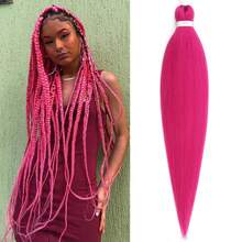 Długie fioletowe warkocze, wstępnie rozciągnięte syntetyczne przedłużki do warkoczy, fioletowe przedłużki do włosów na imprezę sceniczną, kostium na Halloween i Boże Narodzenie