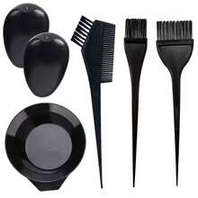 6-teiliges professionelles Haarfärbe-Set - Haarsalon-Qualität Pinsel und Mischschüssel Set, aus stabilem Kunststoff, geeignet für alle Haartypen - inklusive Schattierungspinsel, Färbepinsel und Farbschalen, geeignet für Zuhause, Salon und Friseur, Haarstyling-Werkzeuge, Haarstyling-Set