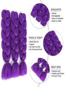 1 pezzo Parrucca intrecciata sintetica viola Lumi, adatta per intrecciare, cosplay, giochi di ruolo natalizi, feste in costume, Natale, Capodanno, cosplay anime, outfit da festa. A causa dei tempi di trasporto lunghi, alcuni capelli potrebbero apparire scompigliati e non evitabile.