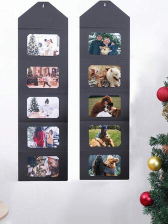 1pc Foldable Cardboard Photo Frame, Holds 5/6/7 Inch Photos, Multi-Size Photo Storage, Christmas Desktop Decor, Birthday & Holiday Gift For Family, Friends, Girlfriend - Paper Frame